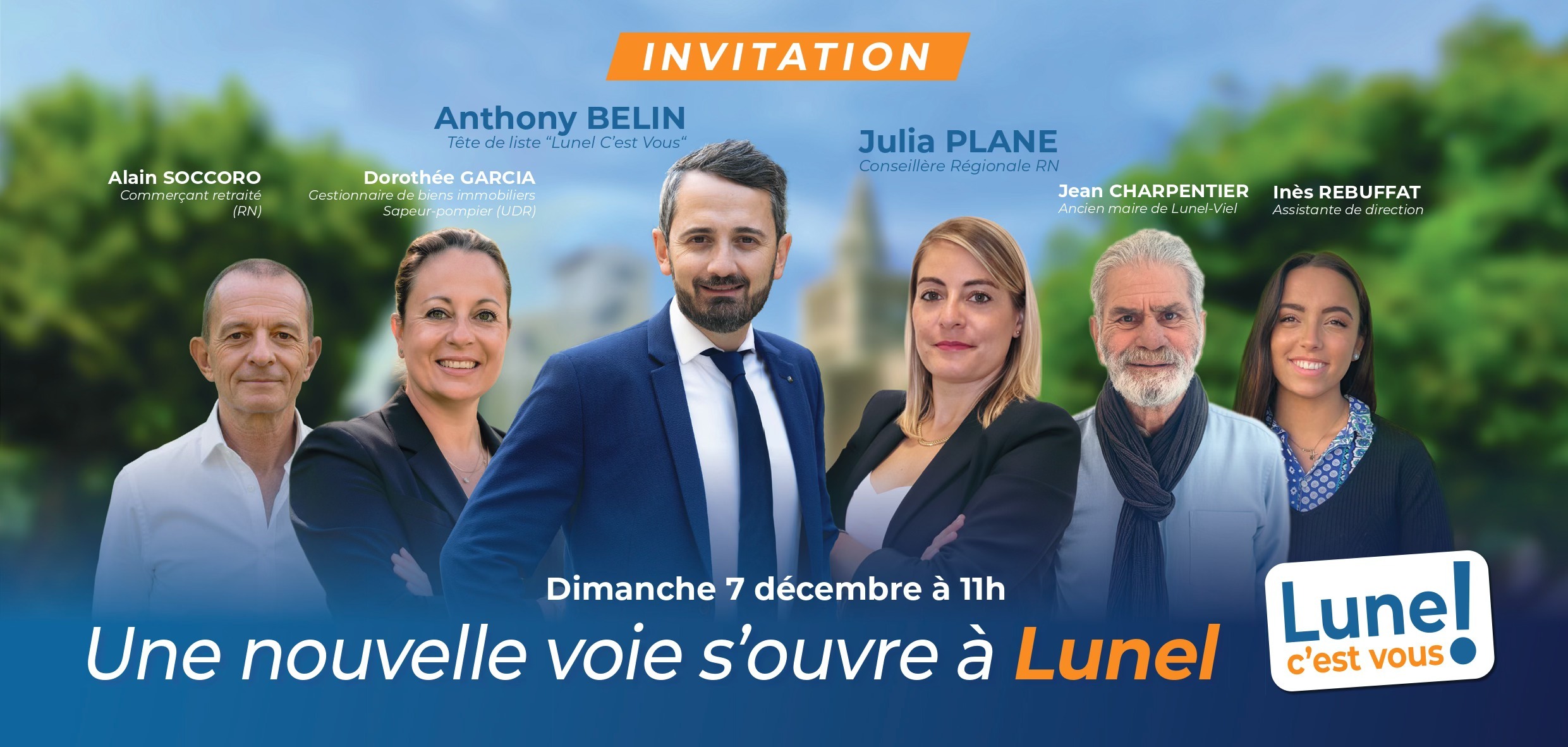 Invitation à l'inauguration de la permanence de Anthony Belin et Julia Plane, le 7 décembre 2025 à 11h